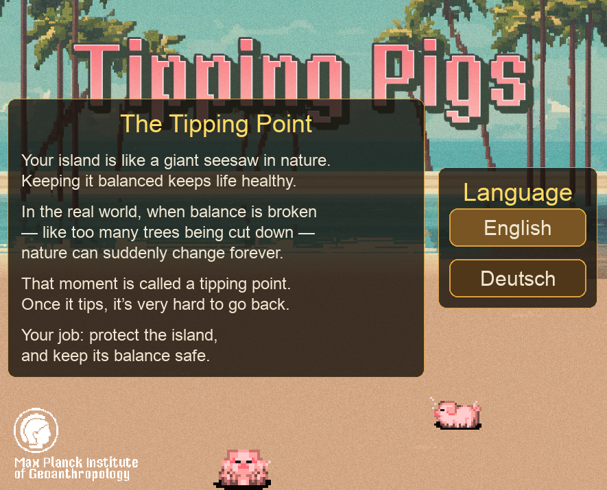 Startscreen of Tipping Pigs